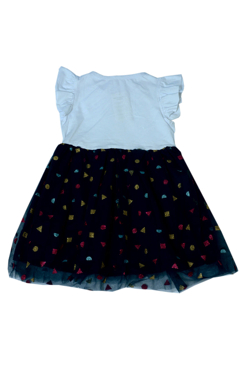 White & blue Unicorn frock