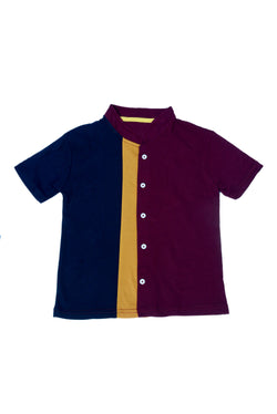 Maroon Buttoned Collar Shirt