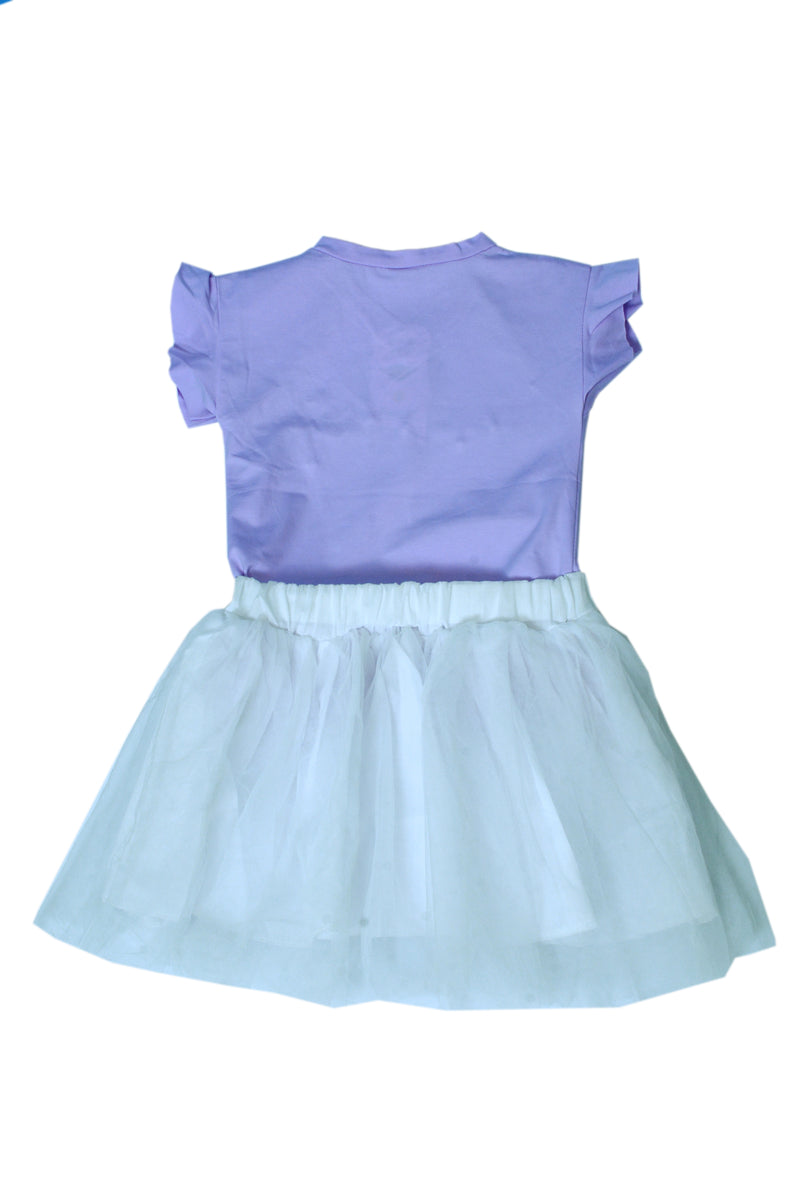 Purple & White skirt and shirt