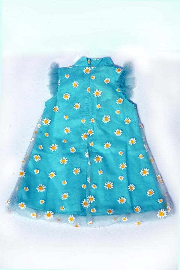 Aqua blue A line dress