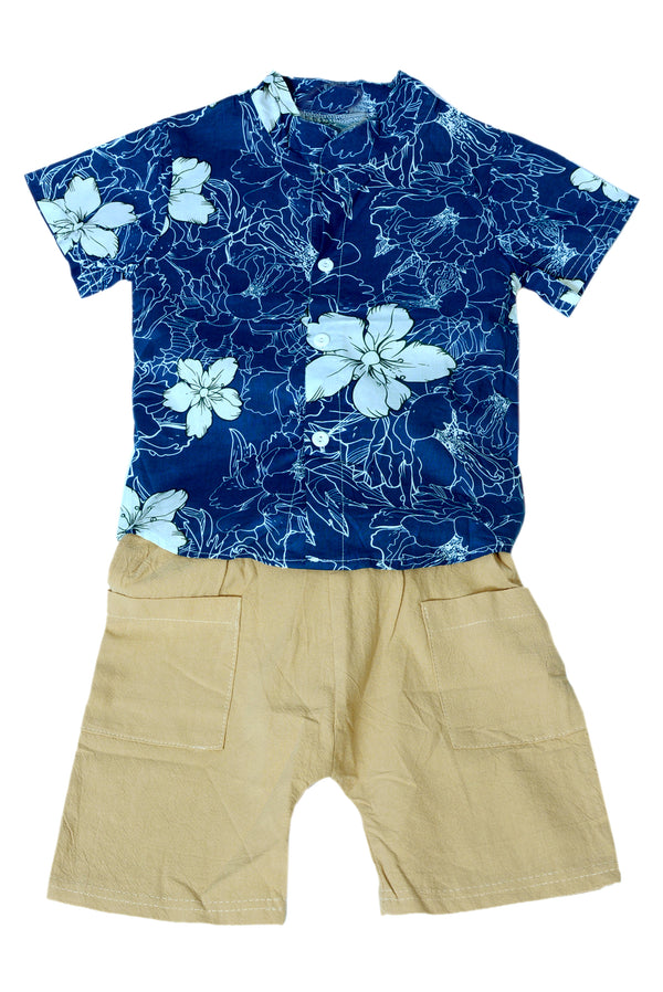 Boys twin set - Two piece- Blue & Beige